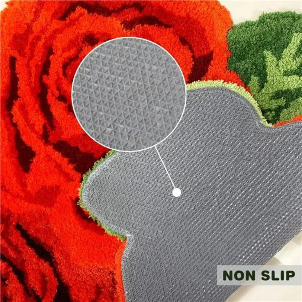 Red Rose Toilet Rug 23.6